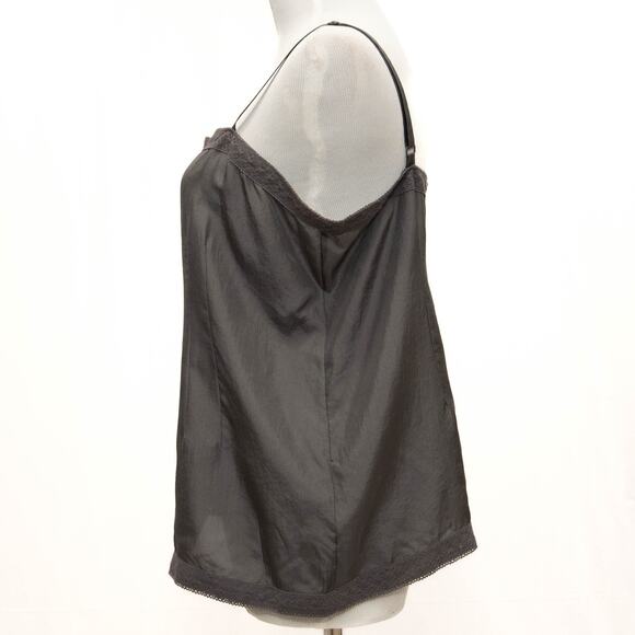 Eileen Fisher Gray Silk Lace Trim Cami Size Medium - Picture 4 of 10
